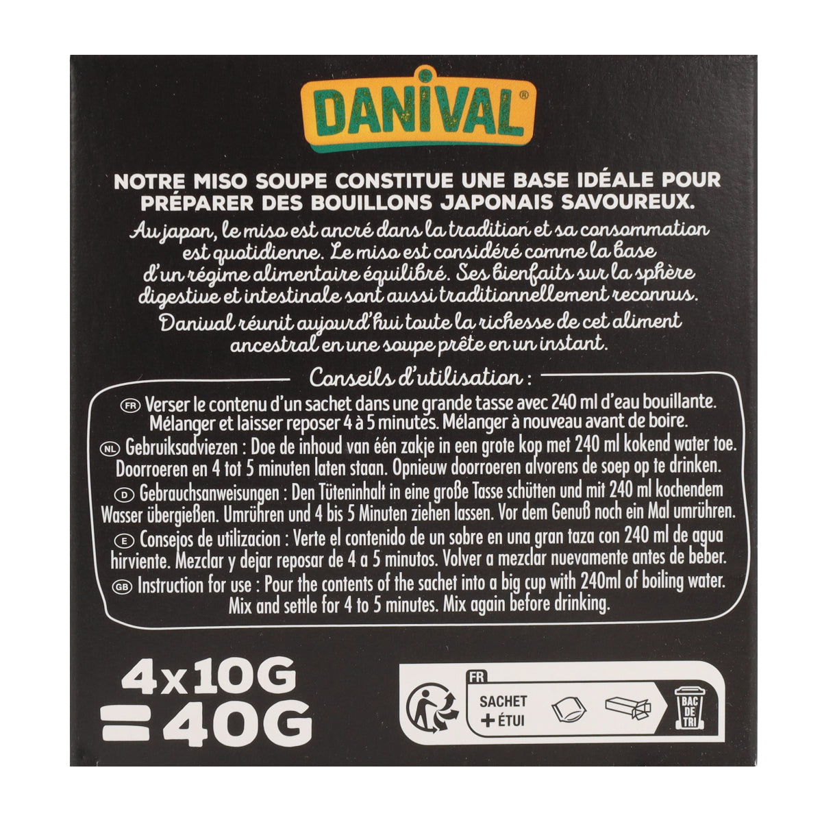 Sopa de Miso Bio Danival 4 uds x 10 g