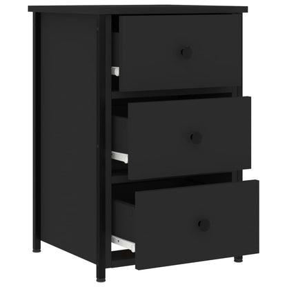 Mesita De Noche Madera De Ingeniería Negro 40x36x60 Cm_4