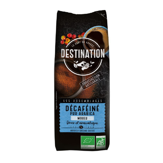Café moído descafeinado suave 100% arábica biológico Destination 250g