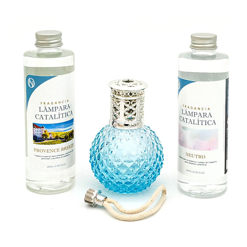 Pack Ahorro Lámpara Catalítica Blue Diamonds + Fragancia Provence Breeze 500ml + Limpiador Neutro 200ml + Mecha Repuesto_0