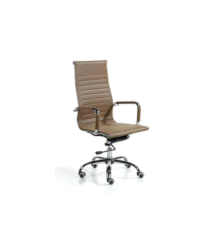 Silla Despacho Giratoria Elevable Acabado Marrón Vintage, 60 Cm(ancho) 108-115 Cm(altura) 66 Cm(fondo)_4