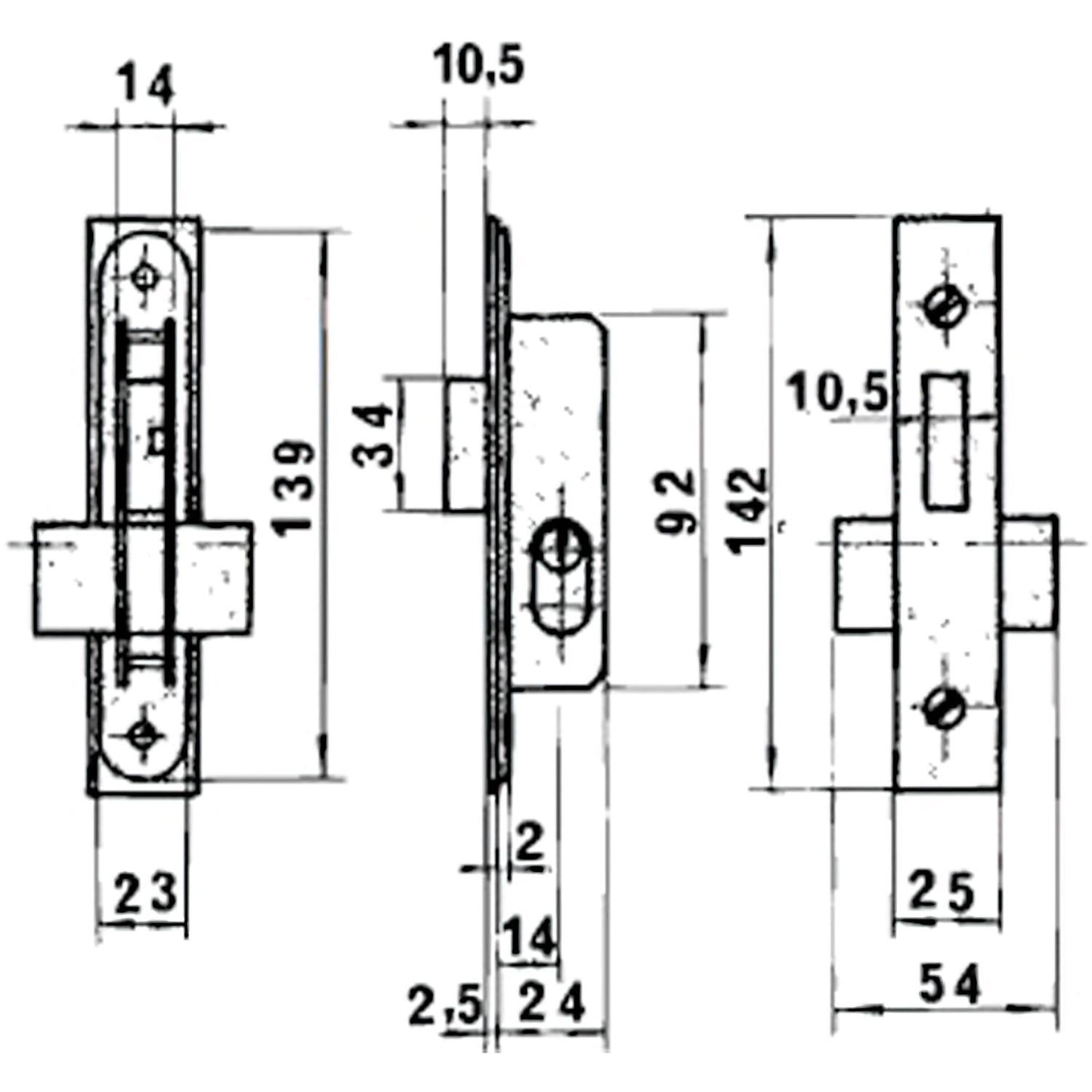 Cerradura Lince 5552 Aluminio   14 Mm.