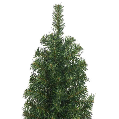 Vidaxl Árbol De Navidad Artificial Delgado Y Soporte Pvc Verde 210 Cm_3