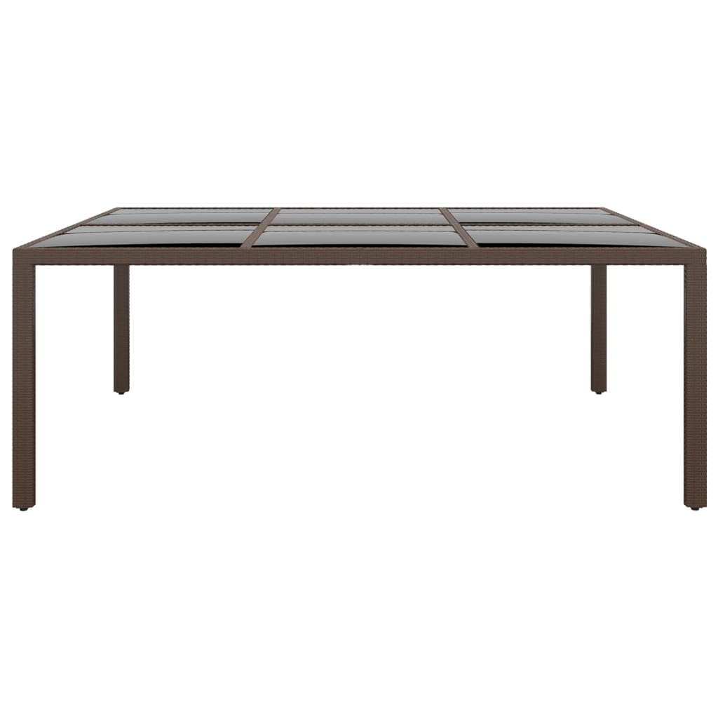 Juego De Comedor De Jardín 11 Piezas Ratán Sintético Marrón / Vetonek_0
