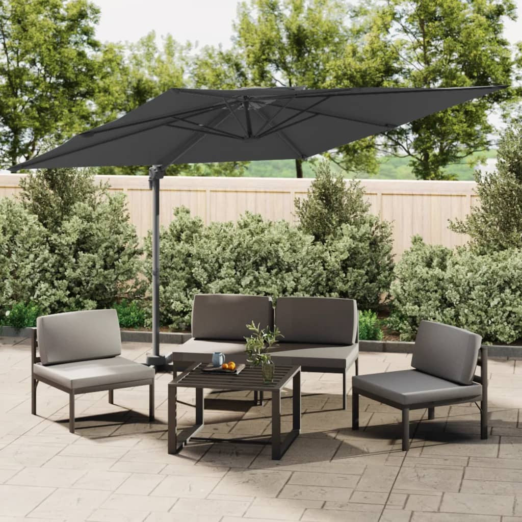 Vidaxl Sombrilla Colgante De Doble Techo Gris Antracita 400x300 Cm_1