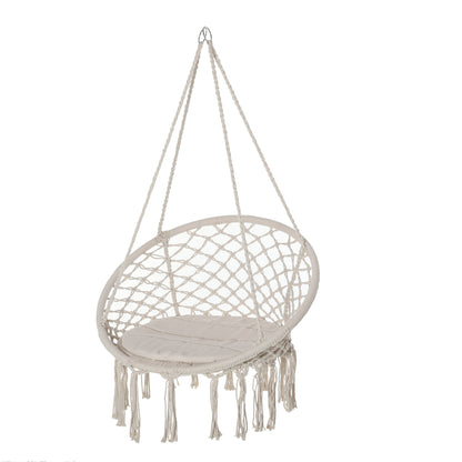 Outsunny Silla Colgante Redondo De Ø60 Con Cojín Interior Y Exterior 80x80x42 Cm_0