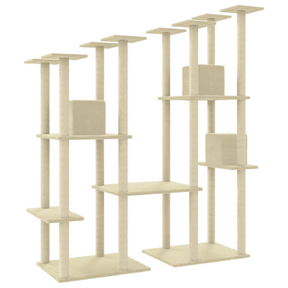 Vidaxl Rascador Para Gatos Con Postes De Sisal Color Crema 174 Cm_5
