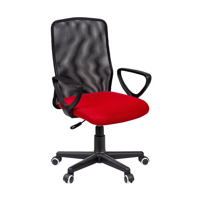 Silla De Oficina Coco Malla, Rojo, 58 X 88,5–100,5 X 55_1