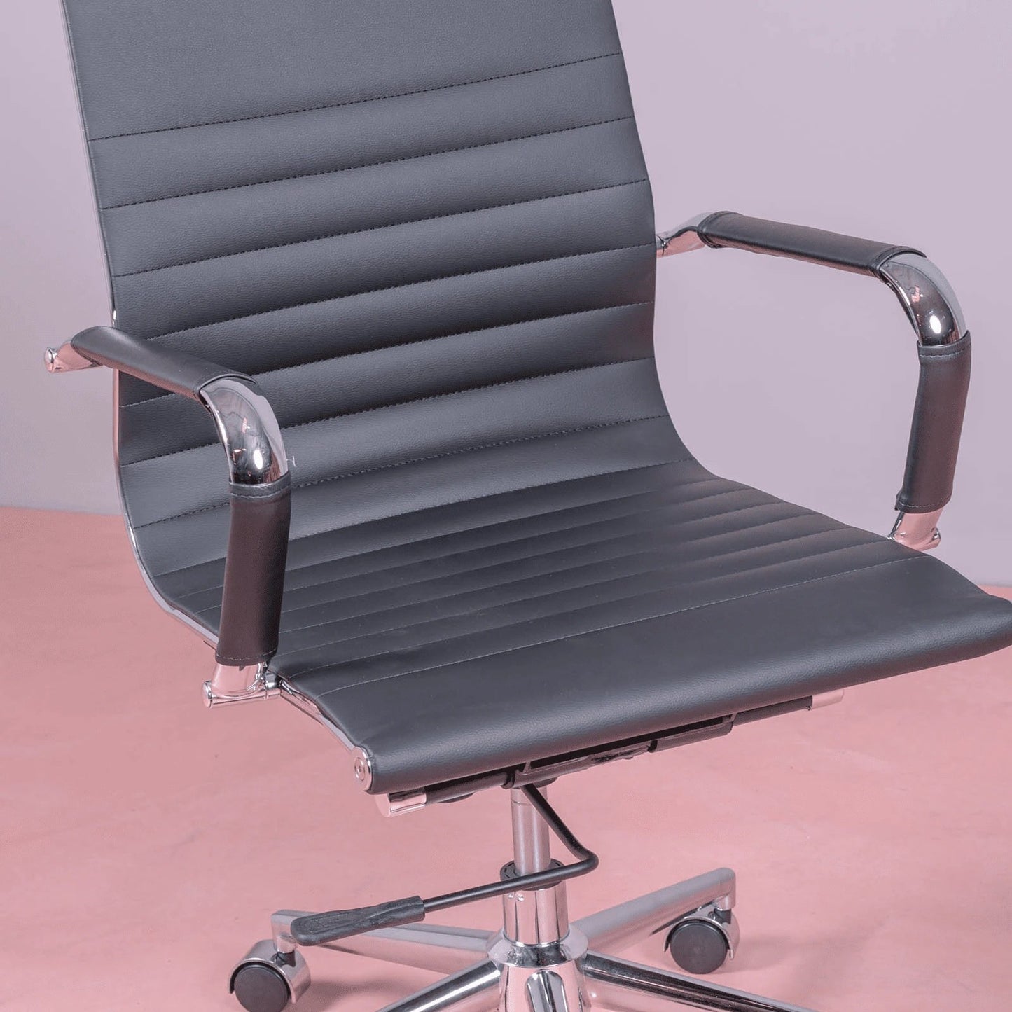 Silla De Escritorio Con Respaldo Bajo En Polipiel Y Reclinable - Alu_2
