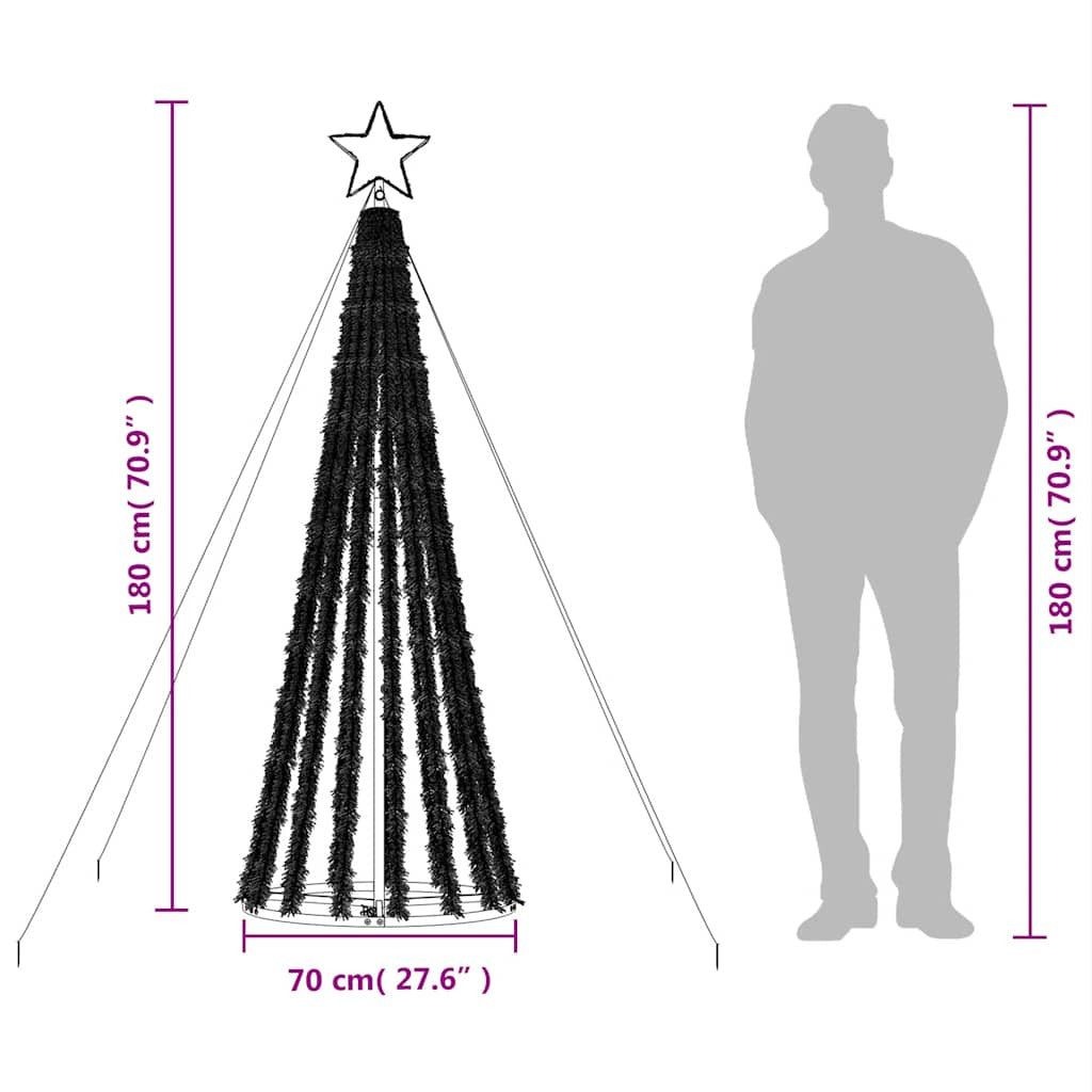 Vidaxl Árbol De Navidad Led 275 Leds Blanco Frío 180 Cm_2
