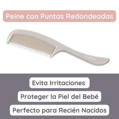 Babyono Set Cepillo Y Peine Con Cerdas Naturales Extra Suaves | Peina Sin Tirones Y Cuida Su Cabecita Desde El Primer_2