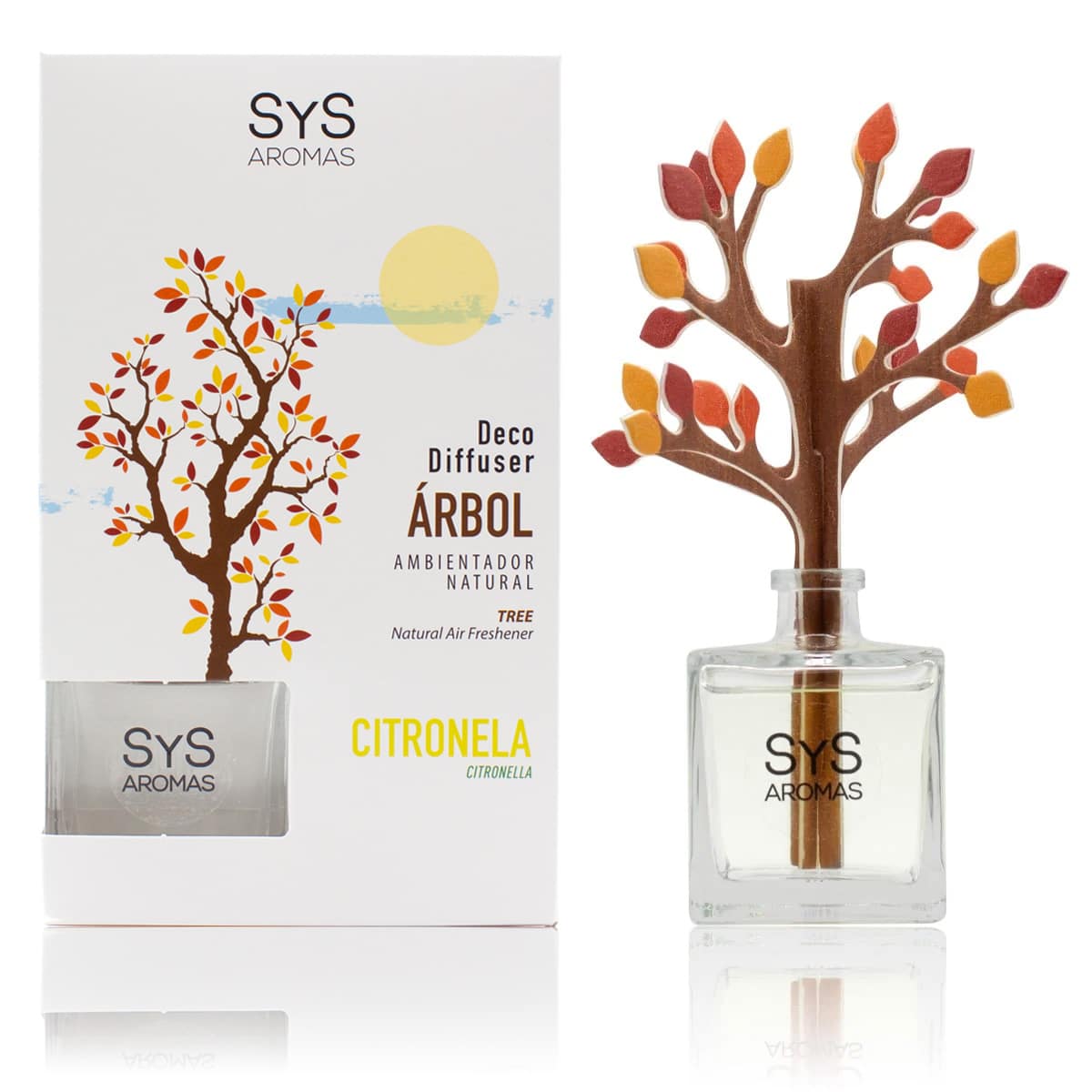 Difusor Árbol Citronela 90 Ml | Aroma Natural Antimosquitos | Ambientador Decorativo | Protección Fresca_0