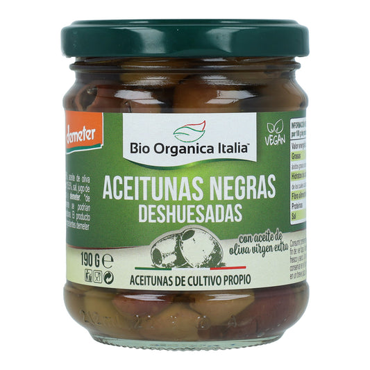 Azeitonas pretas sem caroço Bio Organica Itália 190 gr