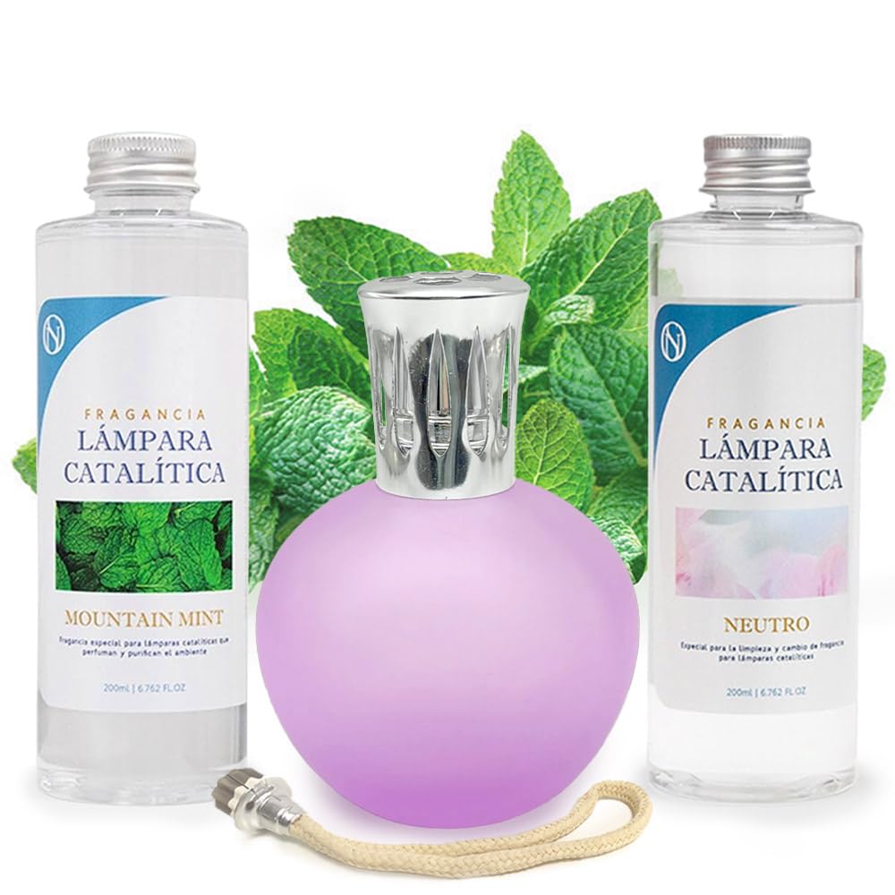 Pack Ahorro Lámpara Catalítica Fucsia Mate + Fragancia Mountain Mint 200ml + Limpiador Neutro 200ml + Mecha Repuesto_0