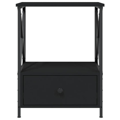 Mesita De Noche Madera De Ingeniería Negra 50x41x65 Cm_3