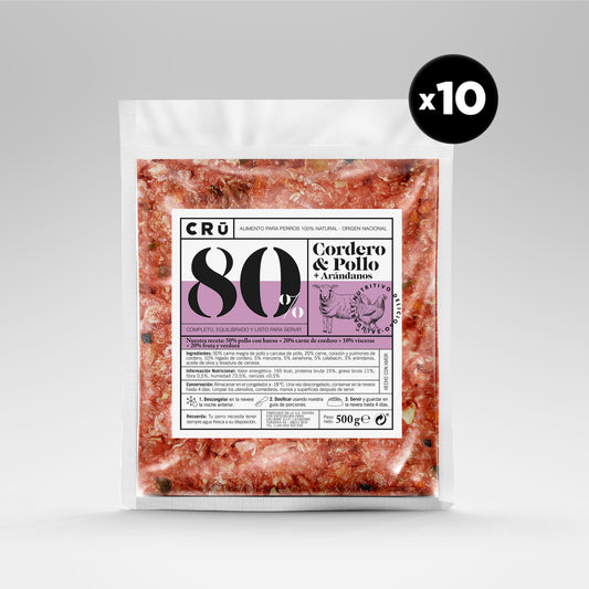 Menú Barf De Cordero Y Pollo Para Perro - 10 Paquetes_0