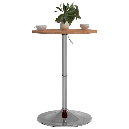 Mesa Alta De Madera Maciza Roble Marrón Claro Ø50x89,5 Cm_2