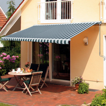 Outsunny Toldo Eléctrico Retráctil Con Función Manual 300x250 Cm Ventanas Verde_1