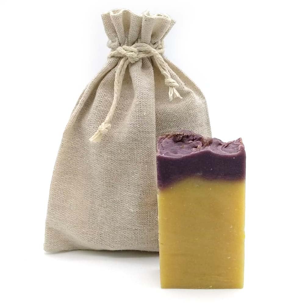 Jabón Natural Azufre 90g En Bolsa Regalo De Yute - Piel Muy Grasa - Controla La Aparición De Acné Y Regula El Sebo_1