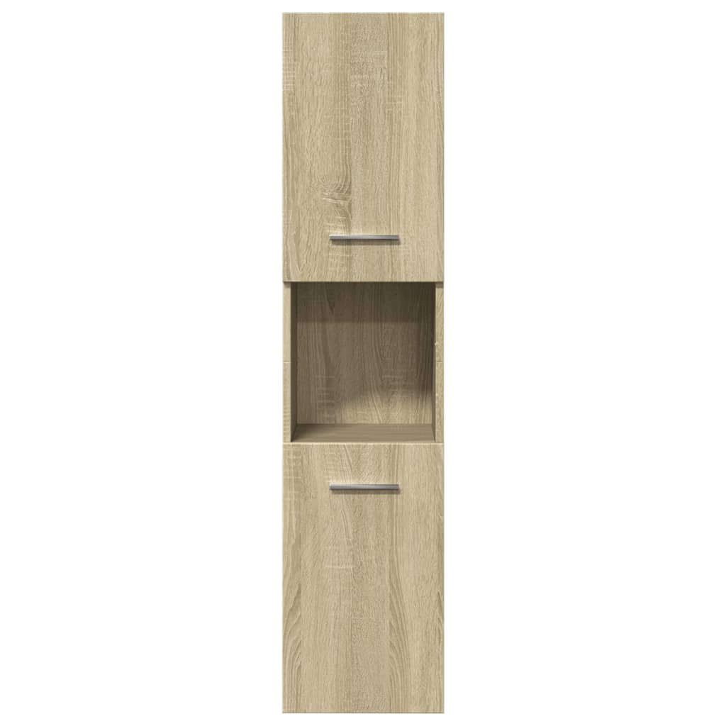 Juego De Muebles De Baño 4 Pzas Contrachapada Roble Sonoma / Vetonek_5