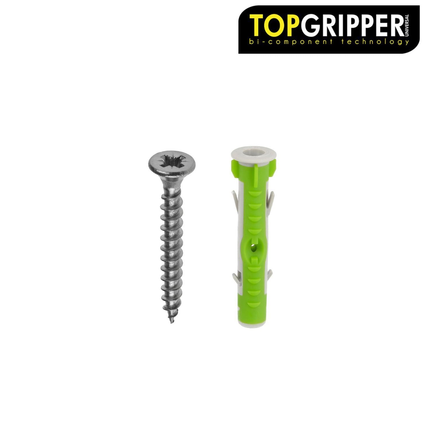 Cubo Tacos Topgripper Bimaterial Con Tornillos Ø 6 Mm. 250 Piezas Taco Anclaje Universal, Taco Hormigon, Taco Pladur