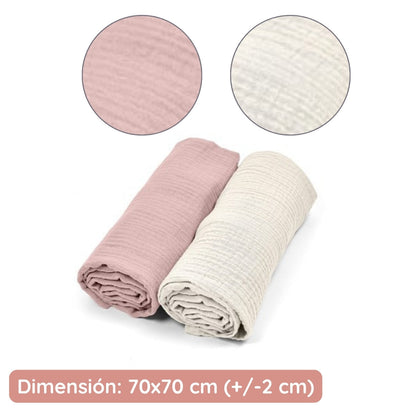 Cotton Color Pack 2 Muselinas De Algodón 70x70 Para Bebé Cotton Color_3
