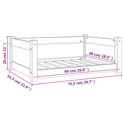Vidaxl Cama Para Perros Madera Maciza Pino Marrón Miel 75,5x55,5x28 Cm_2