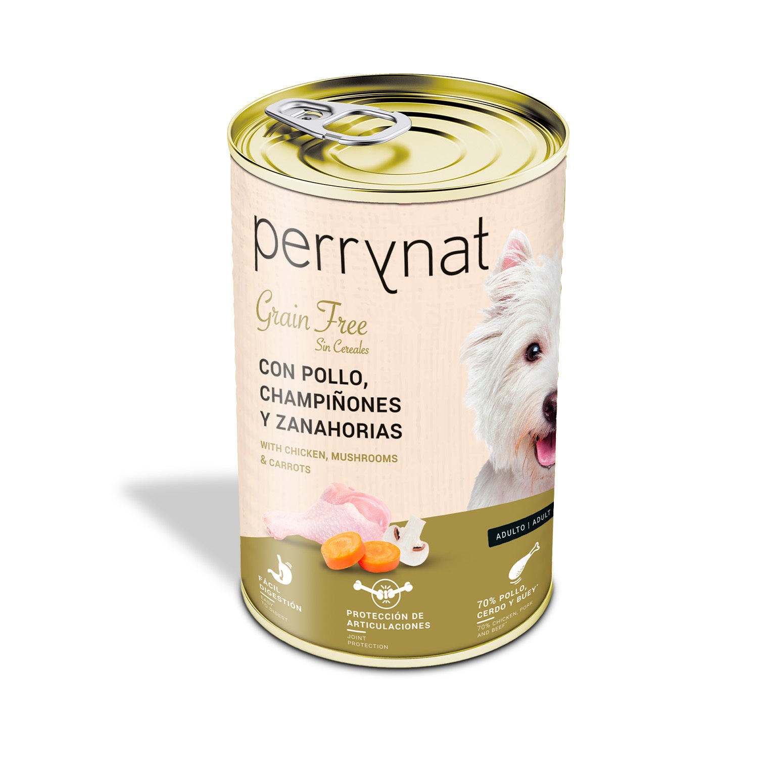 Perrynat Grain Free Pollo Con Champiñones Y Zanahoria, 12 Latas X 400gr_0