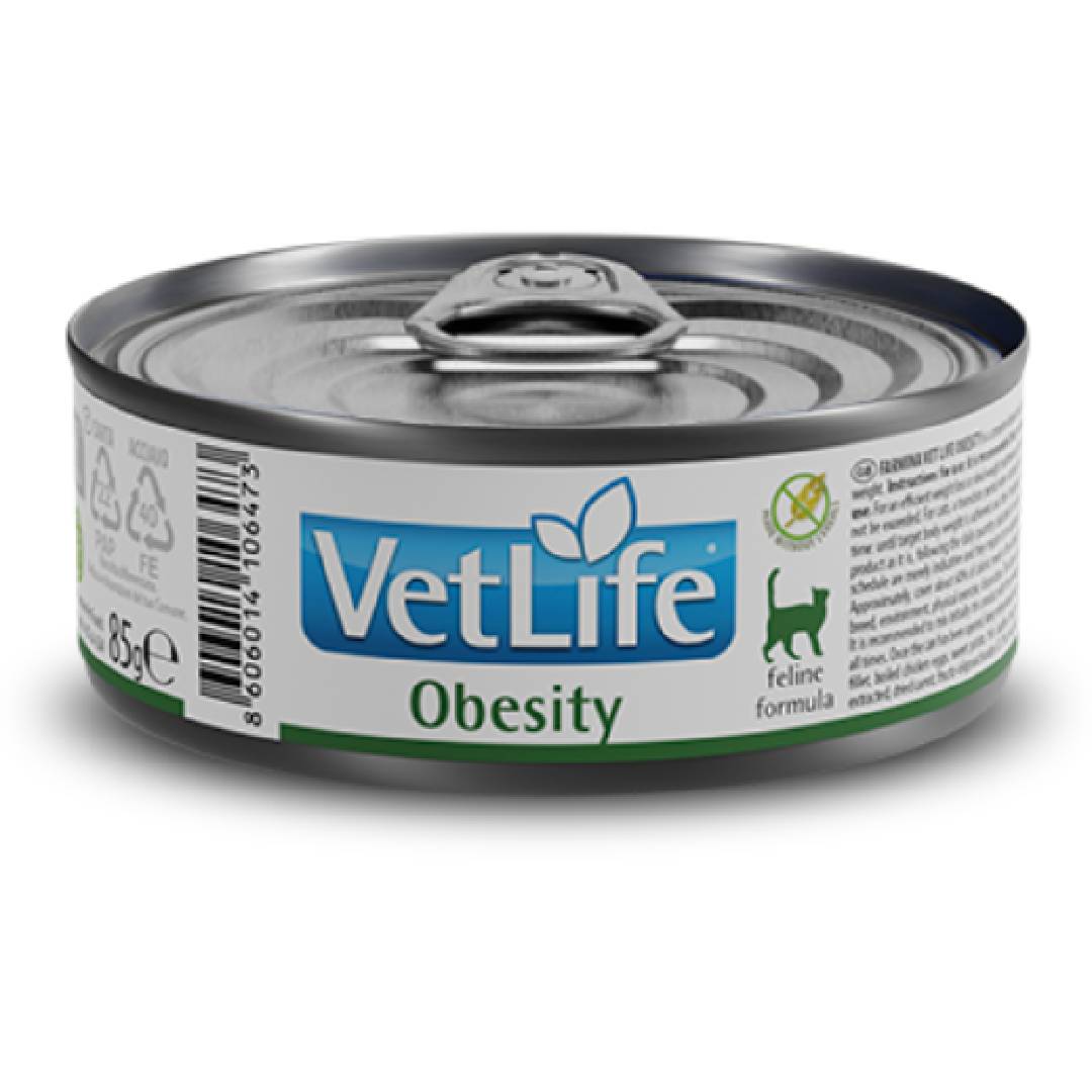 Fórmula Felina Farmina para a Obesidade Vet Life 85 g