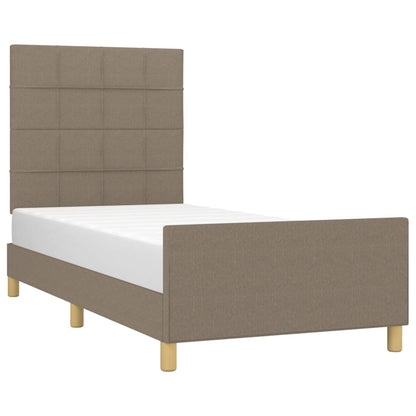 Estructura De Cama Con Cabecero De Tela Gris Taupe 100x200 Cm / Vetonek_1