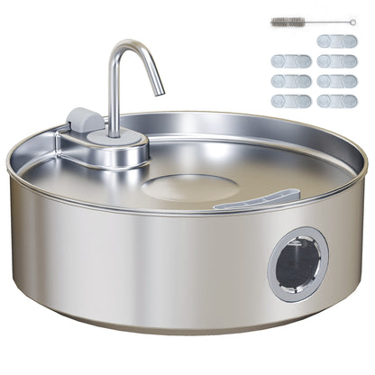 Pawhut Fuente Para Gatos De Acero Inoxidable 7l Silencioso Con Sistema De Filtro_0