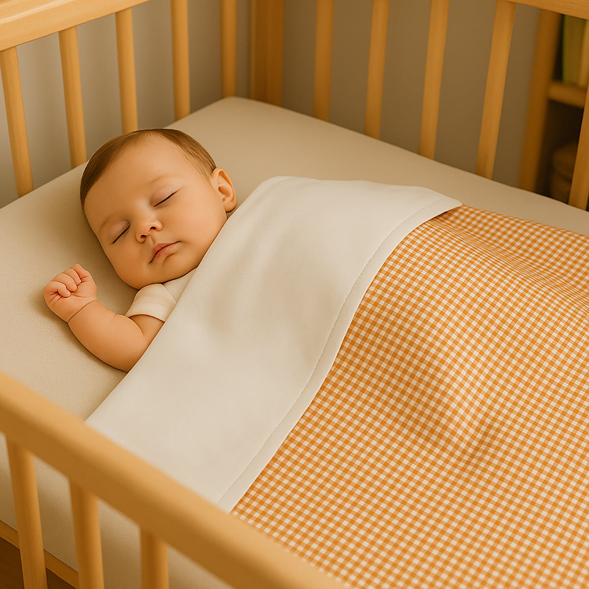 Manta De Algodón Orgánico Rex Blanco Y Vichy_2