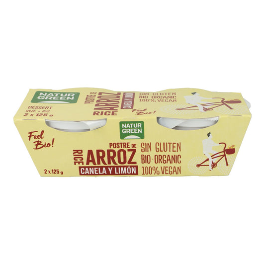 Sobremesa de Arroz com Canela e Limão NaturGreen, 2 x 125 g