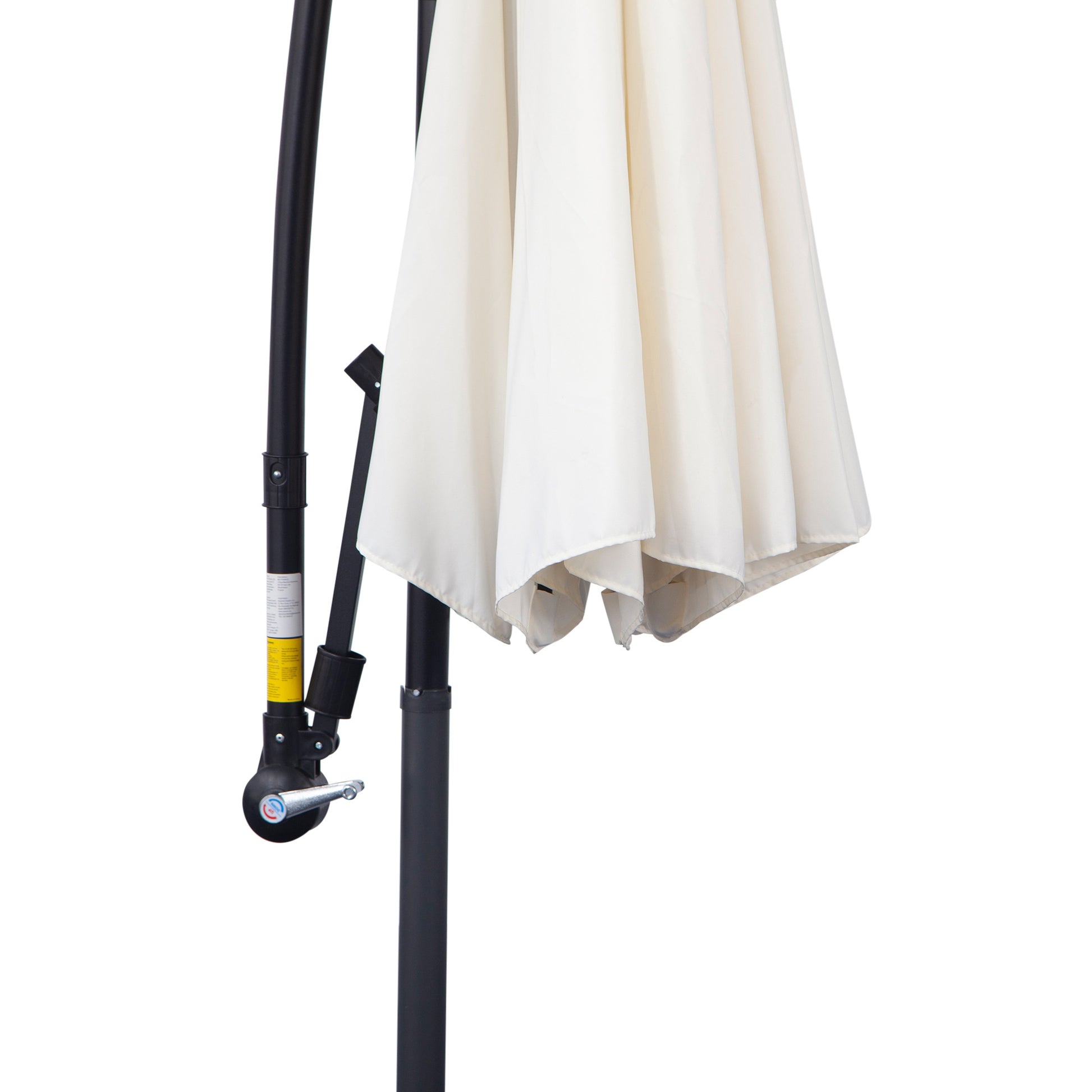 Outsunny Parasol Excéntrico Ø300 Cm Inclinable Con Manivela Para Jardín Crema_4