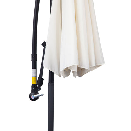 Outsunny Parasol Excéntrico Ø300 Cm Inclinable Con Manivela Para Jardín Crema_4