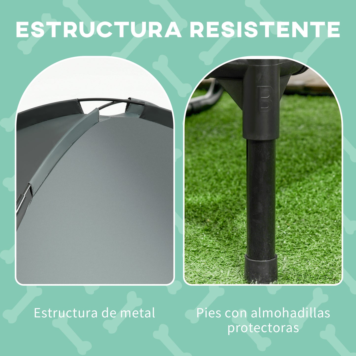 Pawhut Cama Elevada Para Mascotas Portátil Con Toldo Extraíble Exterior 92x76x90_3