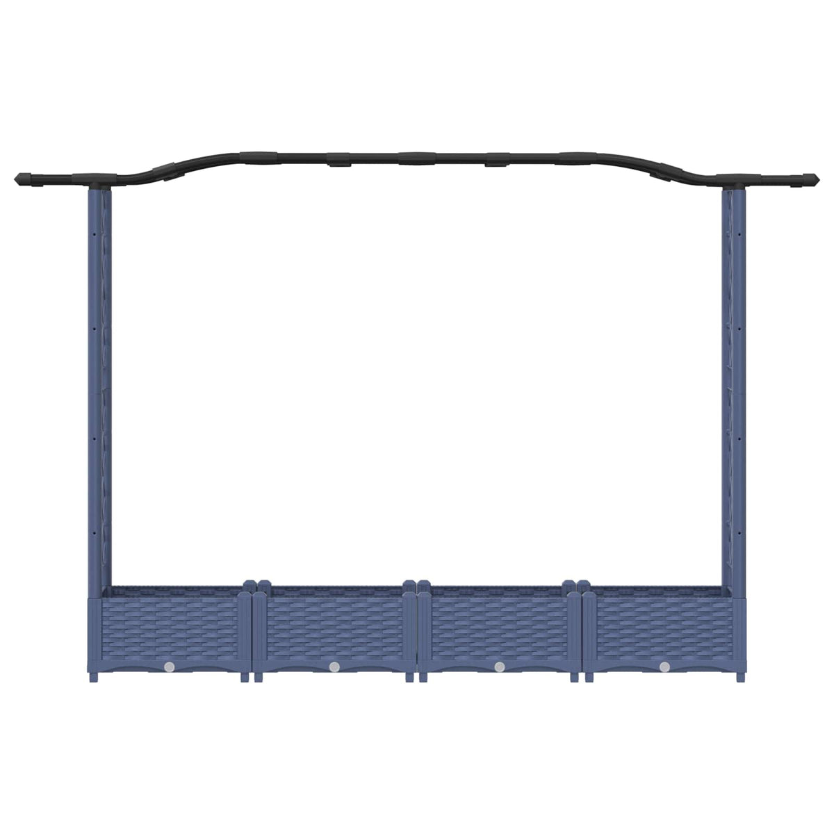 Cama Elevada Con Trellis Y Techo Gris 207 X 40 X 123 Cm Pp_3