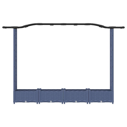 Cama Elevada Con Trellis Y Techo Gris 207 X 40 X 123 Cm Pp_3