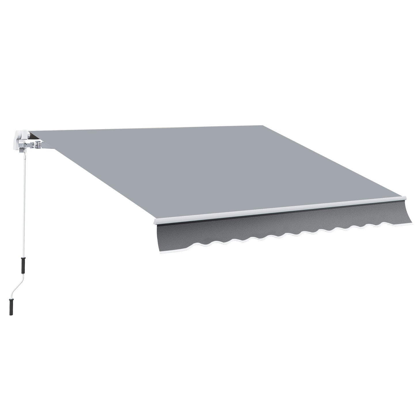 Outsunny Toldo Manual Retráctil Plegable Con Manivela Exterior 295x245 Cm Gris_0