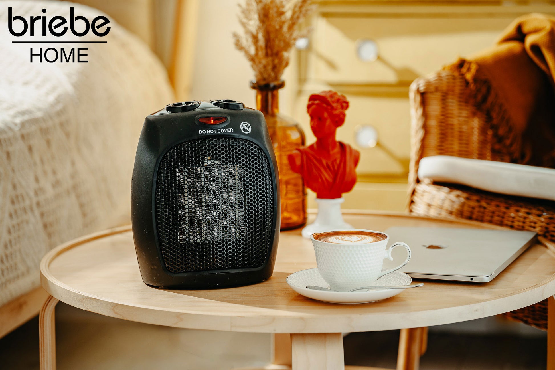 Calefactor Cerámico Portátil Ptc, Termostato Regulable, 2 Niveles Potencia, Función Ventilador, Briebe, Ht1128, Negro_4