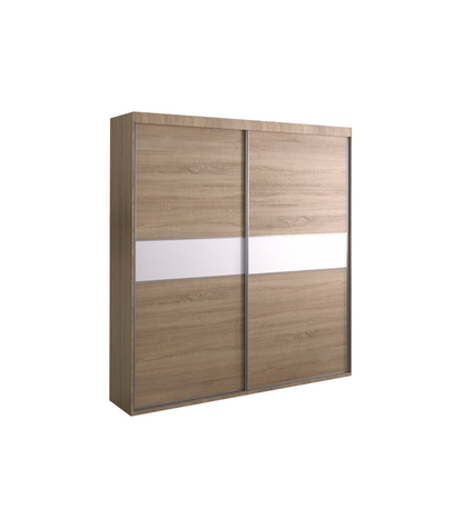 Armario Ropero 2 Puertas Correderas Dakota Acabado Roble/blanco, 220cm(alto) 160cm(ancho)_4