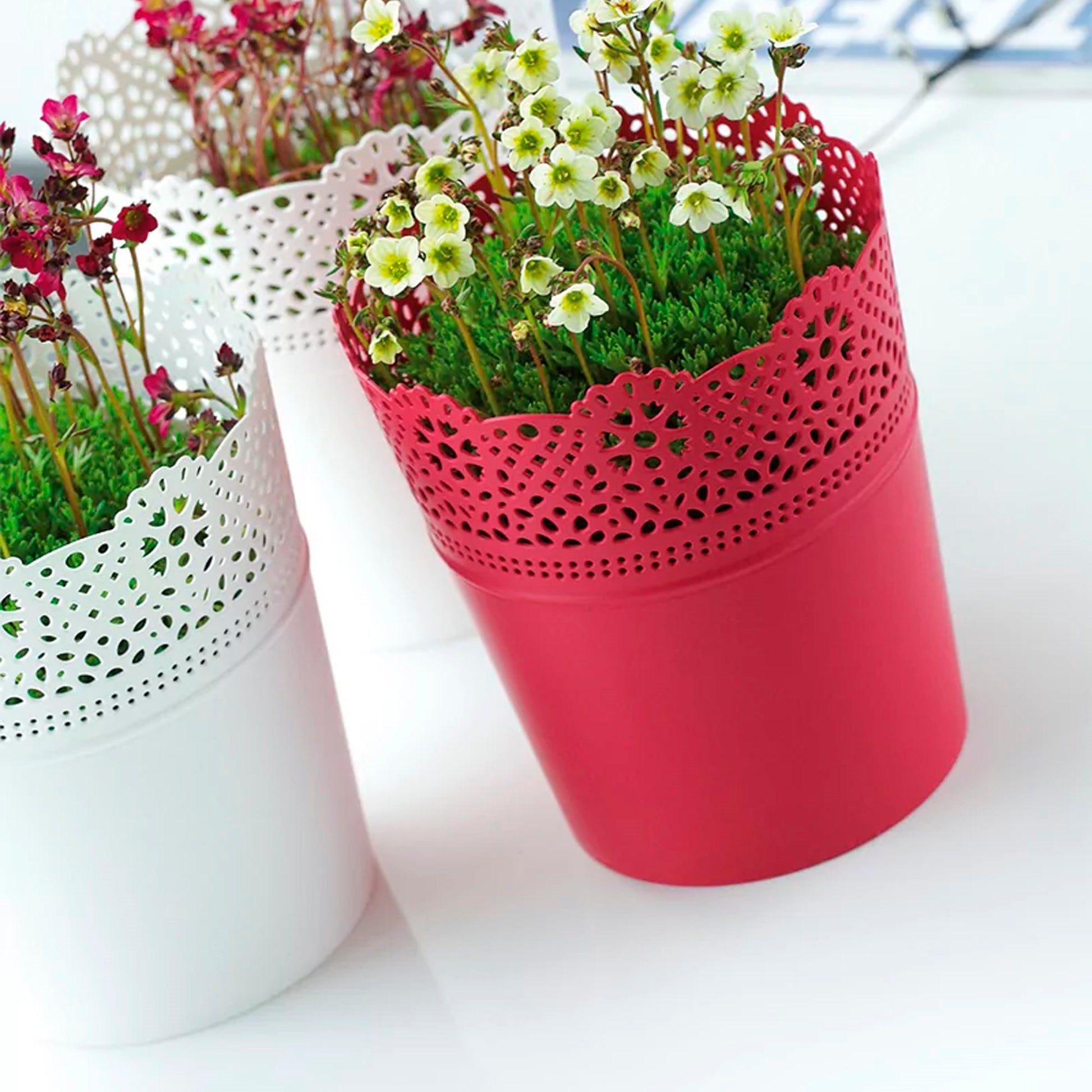 Maceta Lace , Dimensiones (mm) 135x135x155, Color Mocca