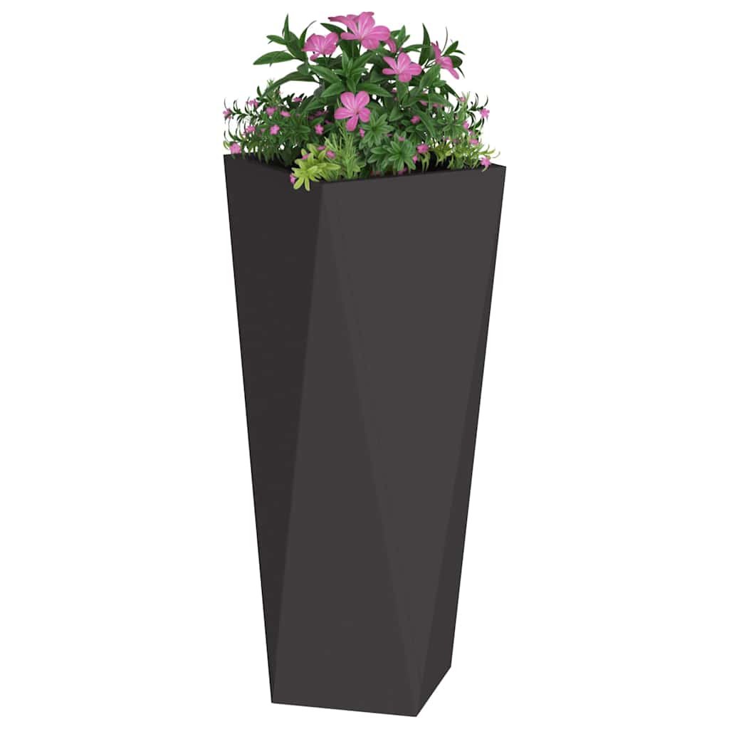 Jardinera 2 Uds. Negro 30 X 30 X 75 Cm Acero_2