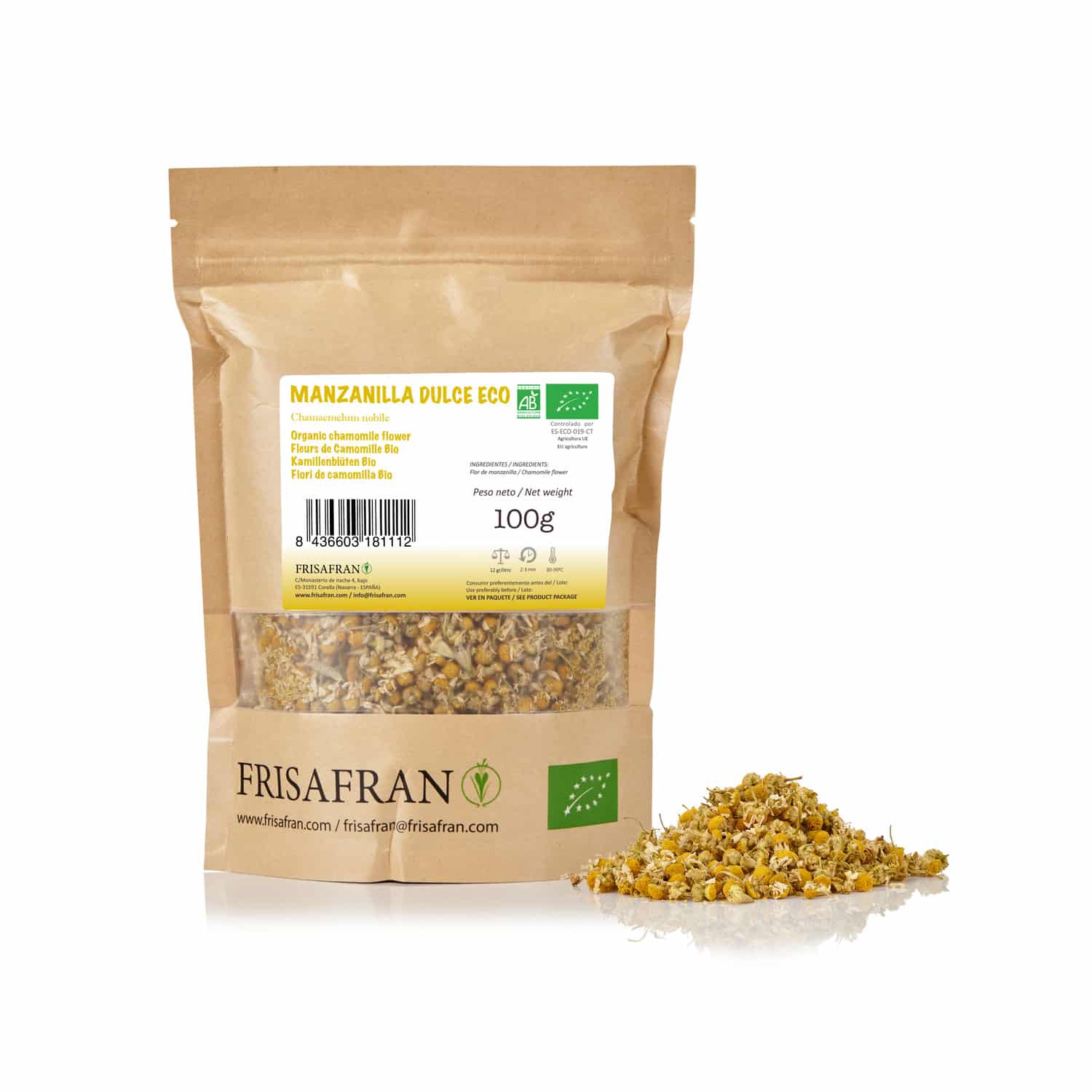 Infusión De Manzanilla Dulce A Granel Ecológica | Frisafran 100 G_0