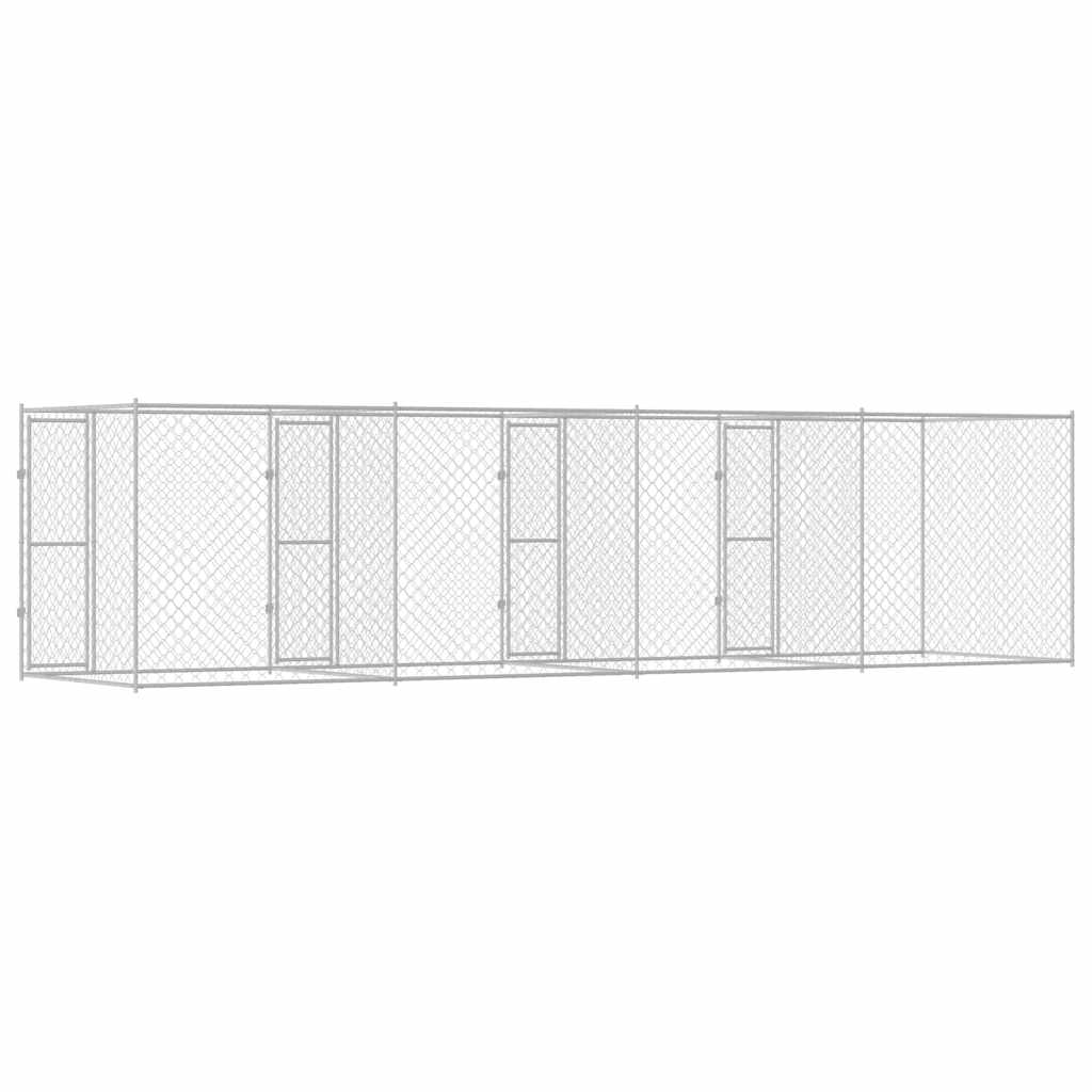 Jaula Para Perro Plateado 800 X 200 X 200 Cm Acero Galvanizado_5