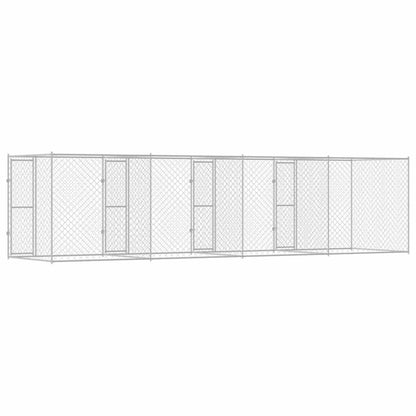Jaula Para Perro Plateado 800 X 200 X 200 Cm Acero Galvanizado_5
