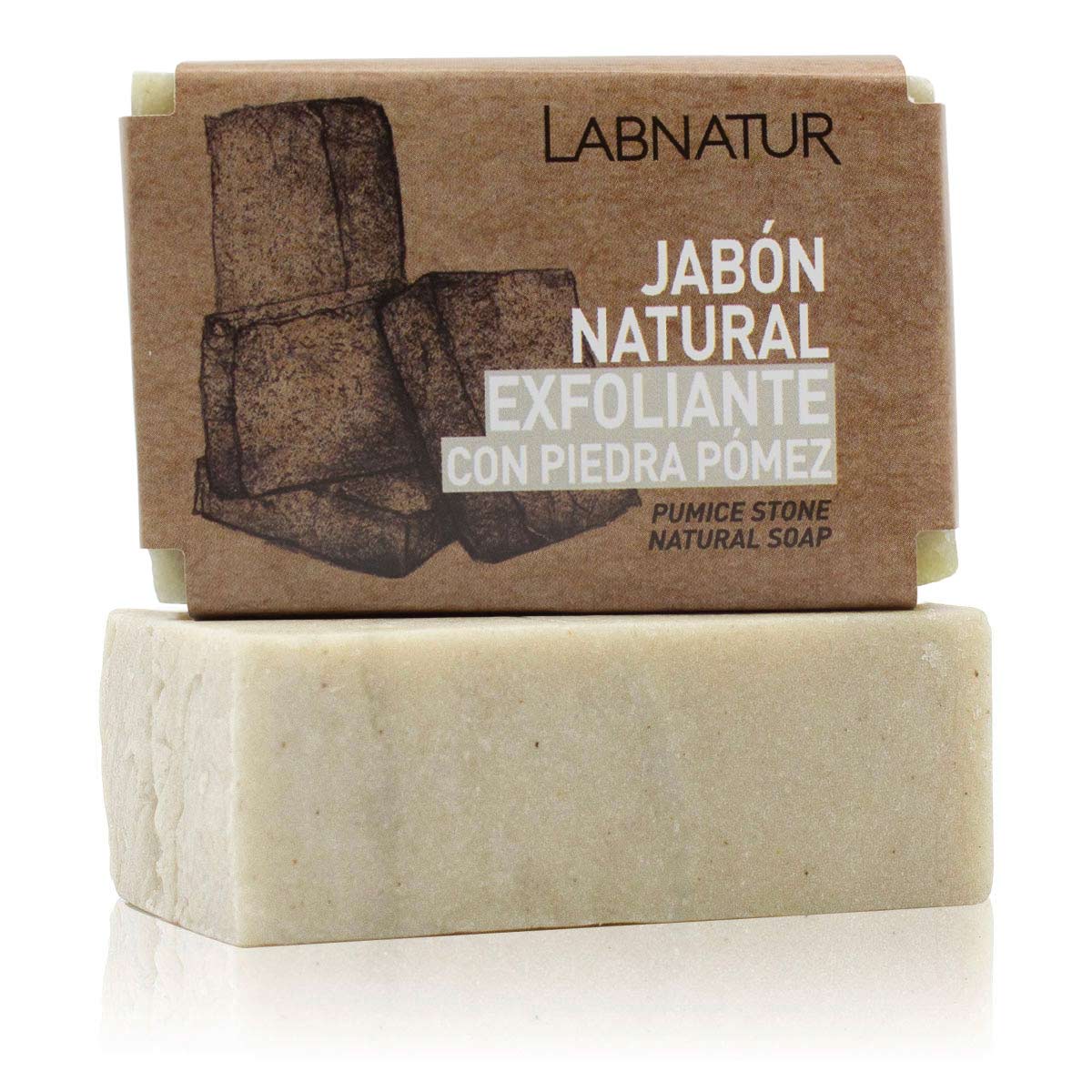 Jabón Natural Exfoliante Piedra Pómez Labnatur 100 G | Eliminación De Durezas | Renovador | Limpieza Profunda_0