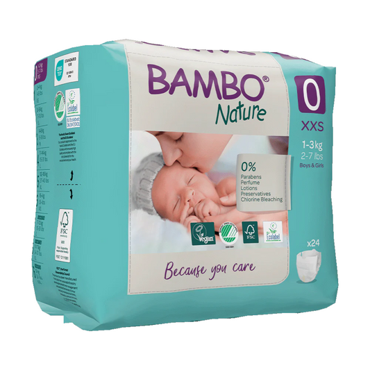 Fraldas Bambo Nature T0 (1-3kg) 24 unidades