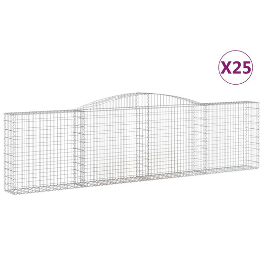 Cestas De Gaviones 25 Uds Forma De Arco Hierro 400x30x100/120cm_0