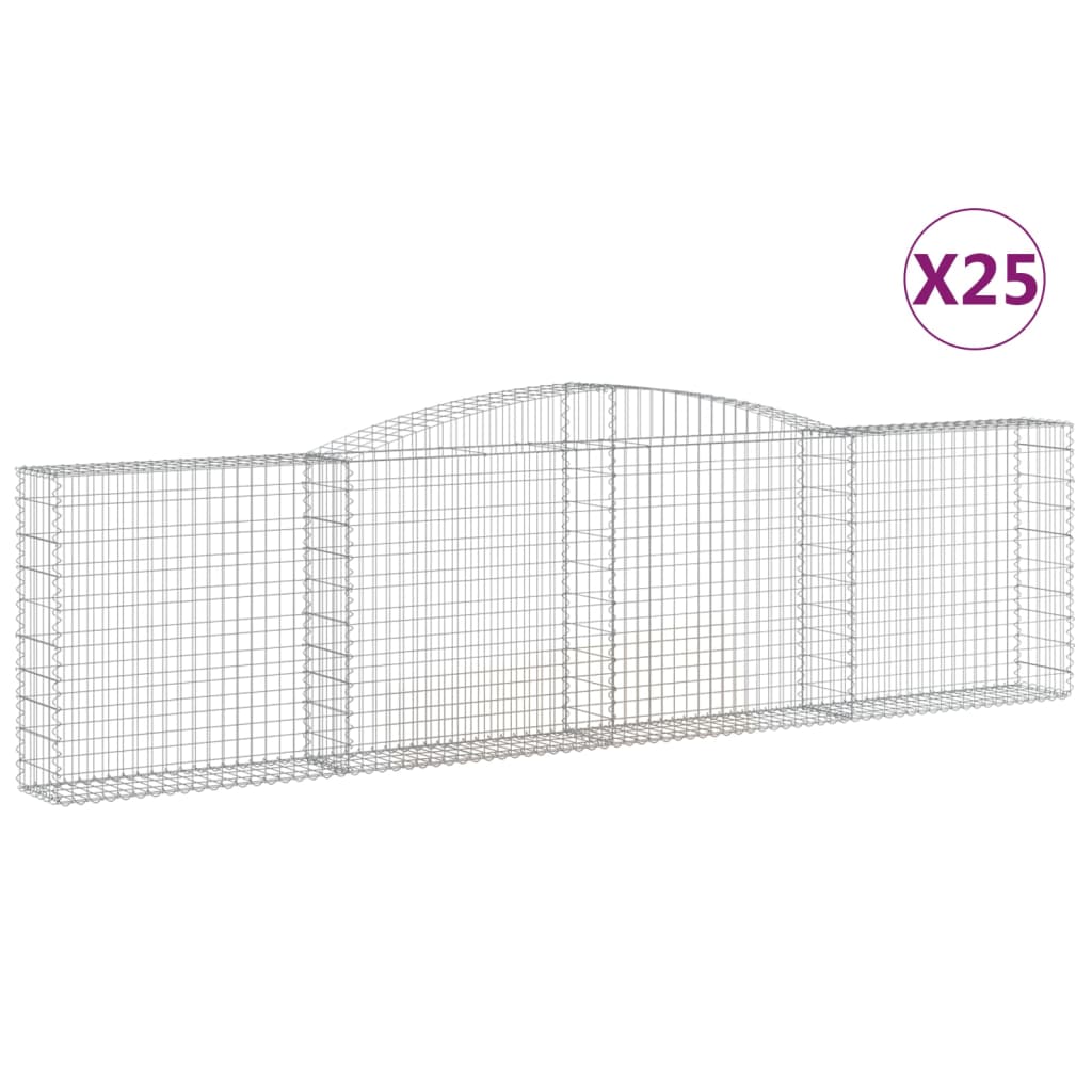 Cestas De Gaviones 25 Uds Forma De Arco Hierro 400x30x100/120cm_0